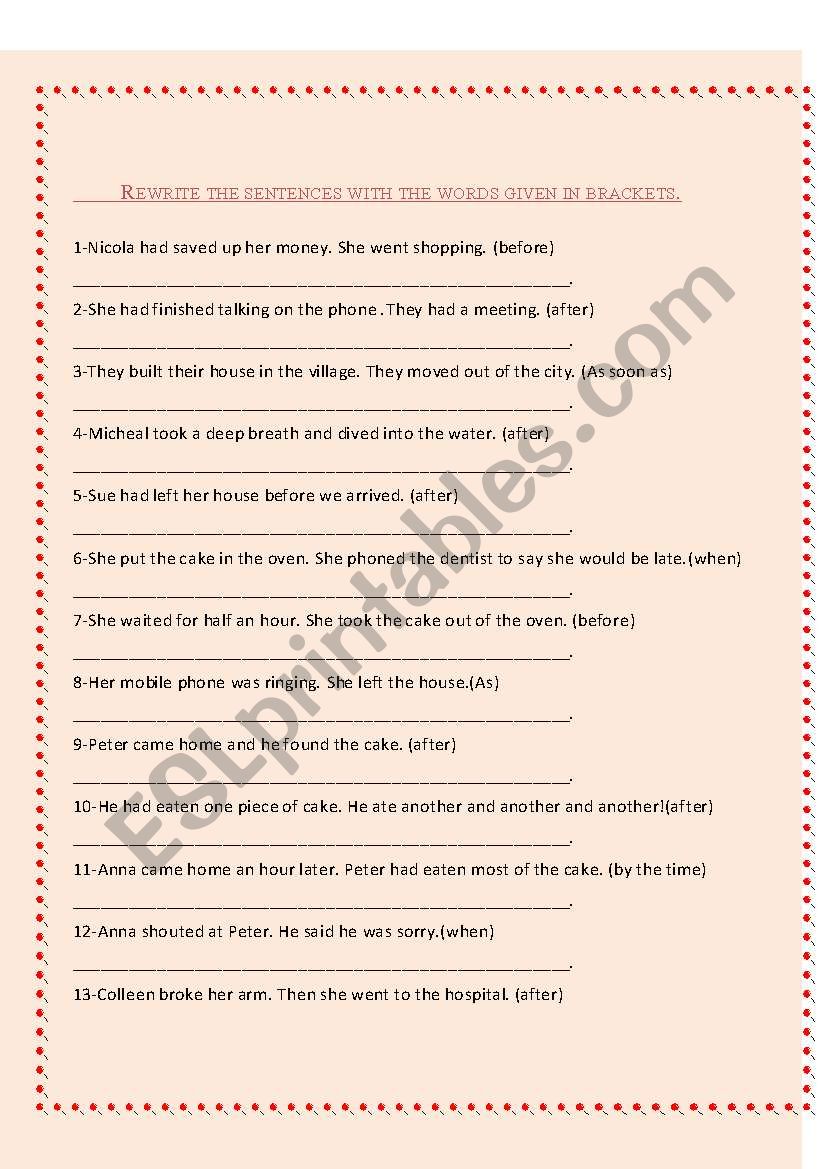 adverbial clauses worksheet