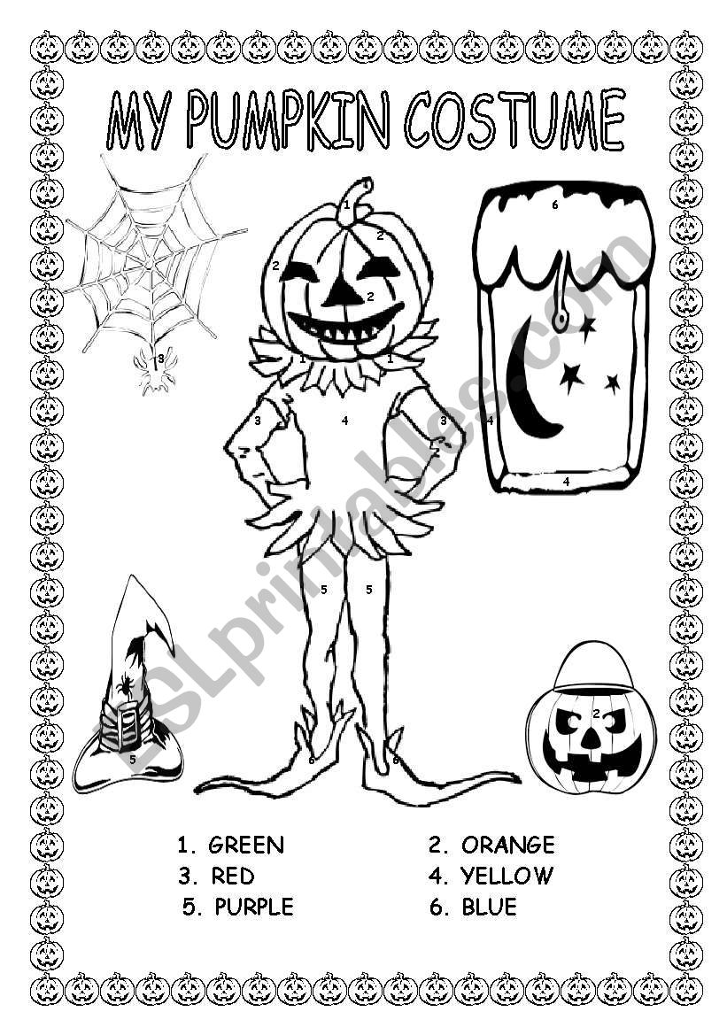 MY PUMPKIN COSTUME worksheet