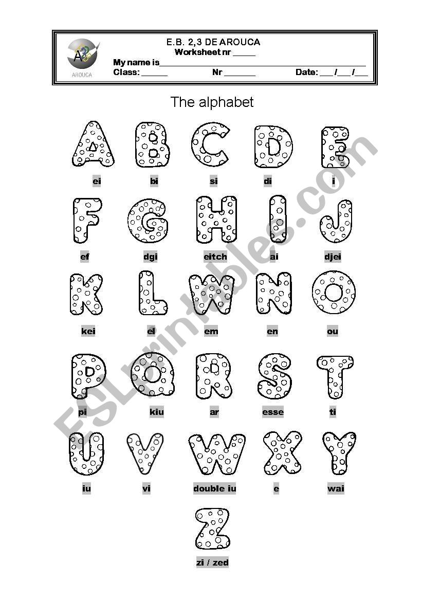 The Alphabet worksheet