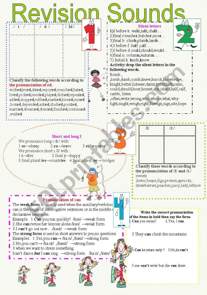 Revision sounds worksheet