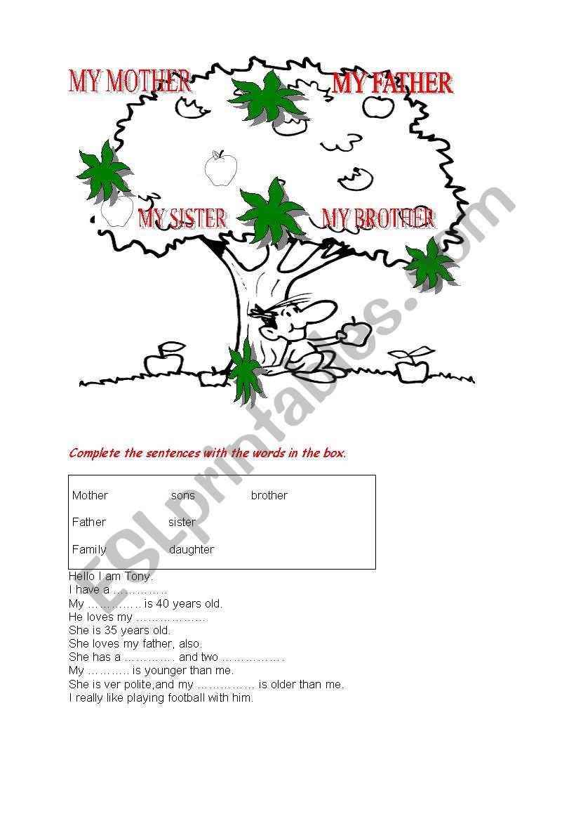 My family worksheet