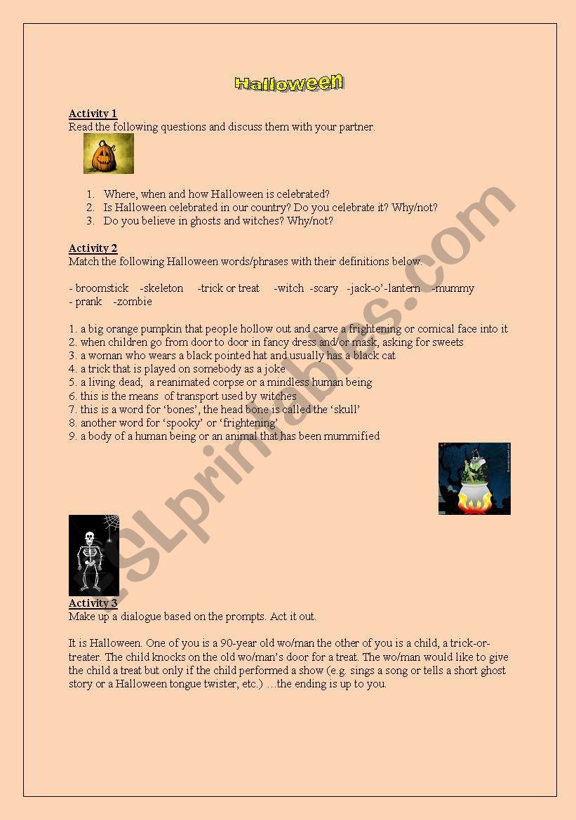 Halloween worksheet worksheet