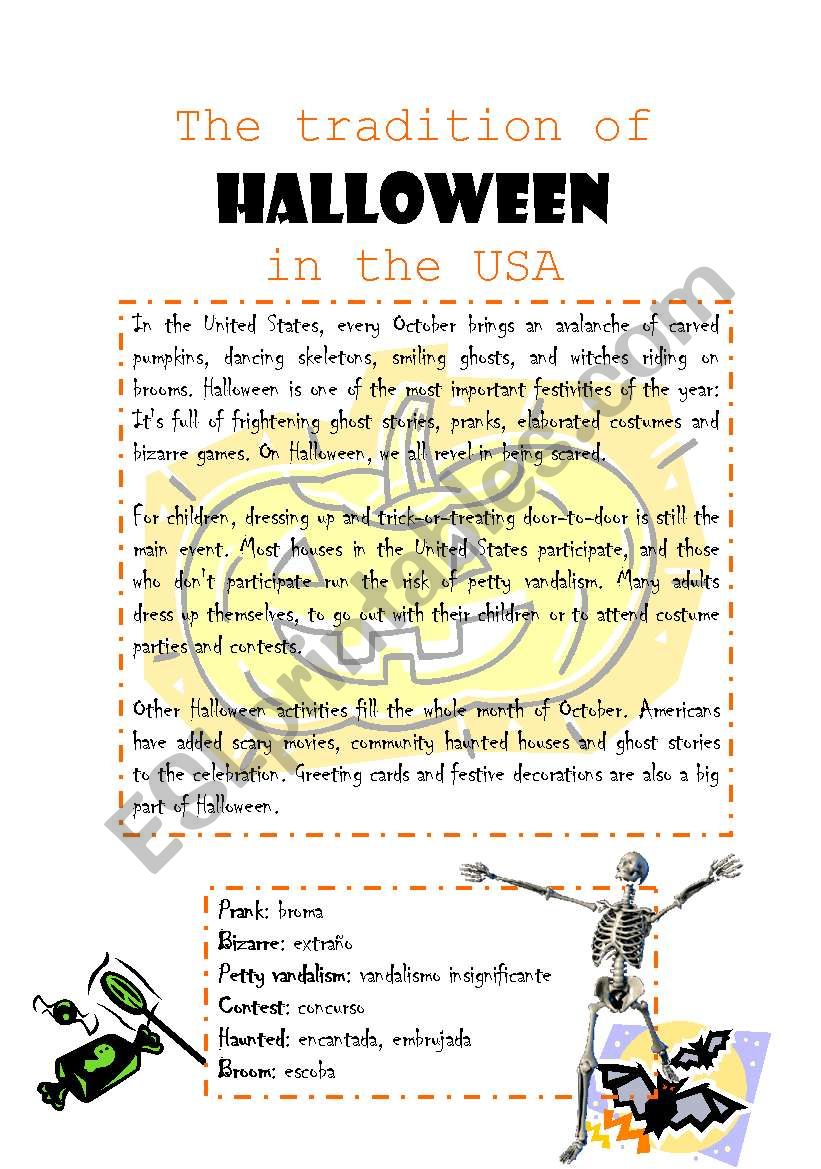 Halloween Reading worksheet