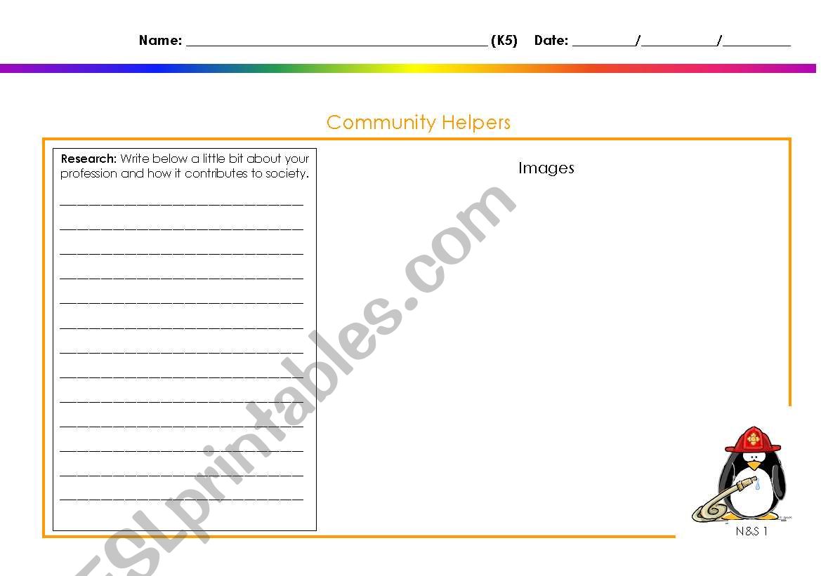 Community Helpers worksheet