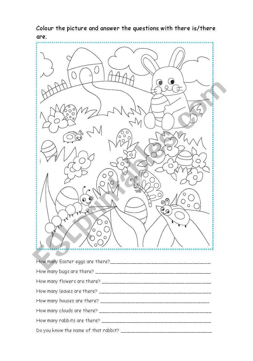 The Easter eggs hunt worksheet