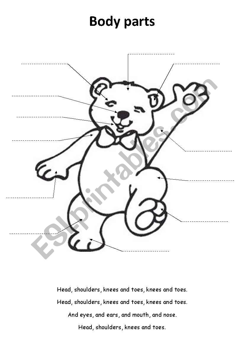 Body parts worksheet