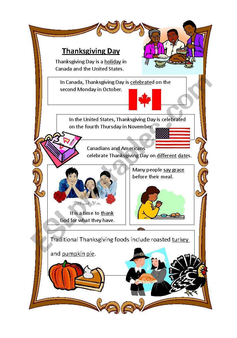 Thanksgiving Day worksheet