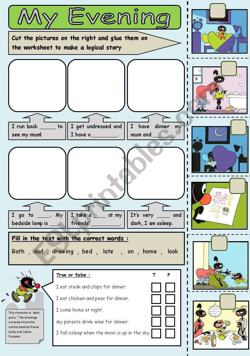 evening routine worksheet