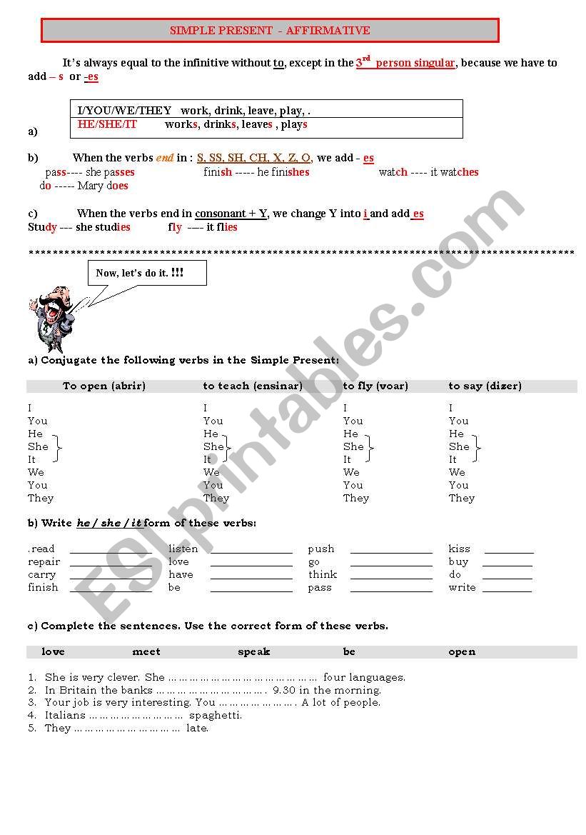 Present Simple verbs worksheet