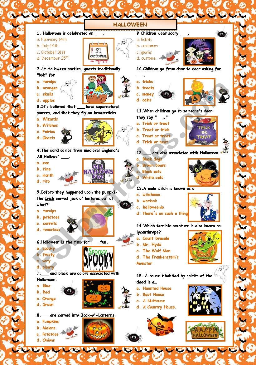 Halloween Quiz! worksheet