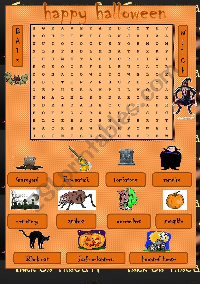 happy halloween worksheet