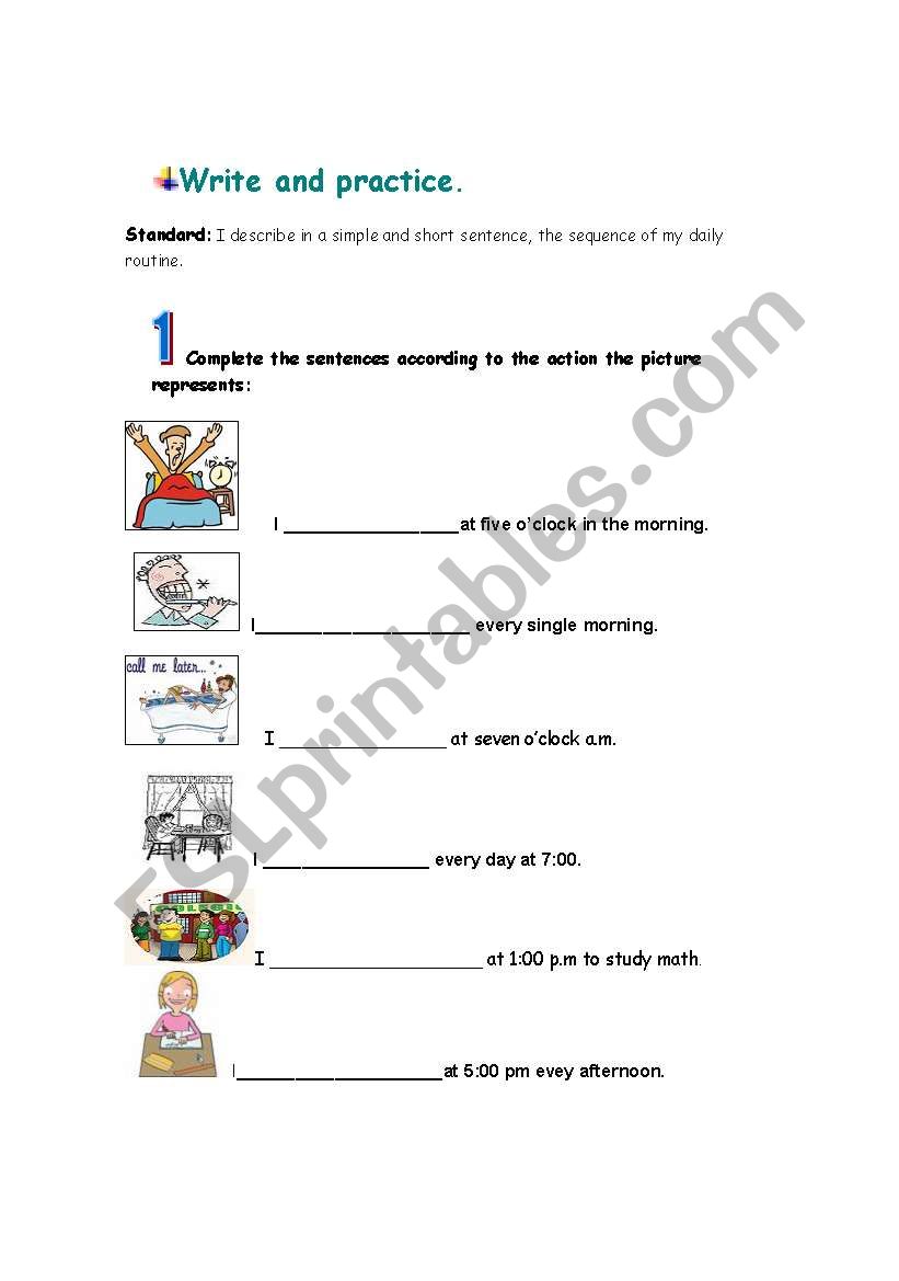 DAILY ROUTINE worksheet