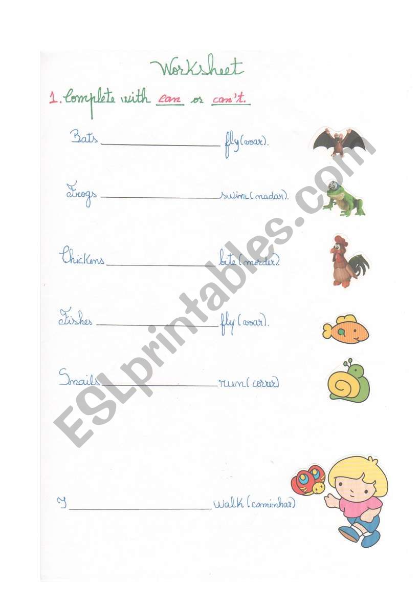 Verbs worksheet