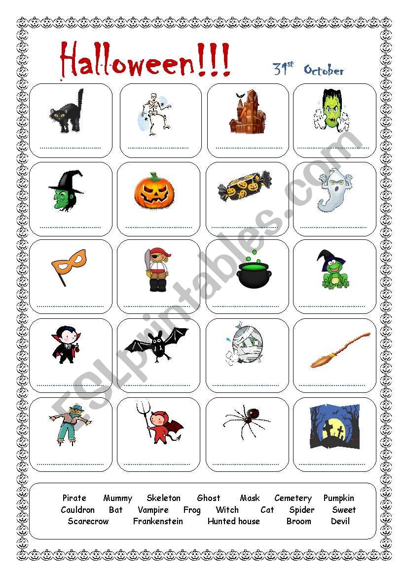 Halloween worksheet