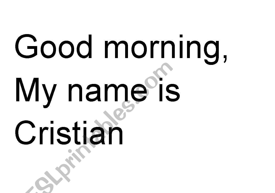 good morning worksheet