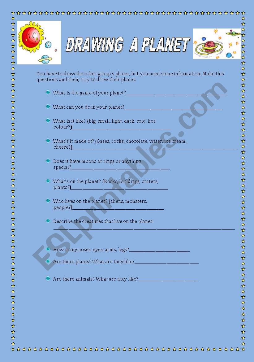 MY PLANET worksheet