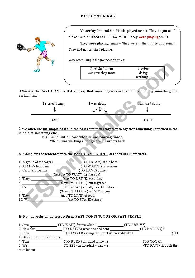 Past Continuous worksheet