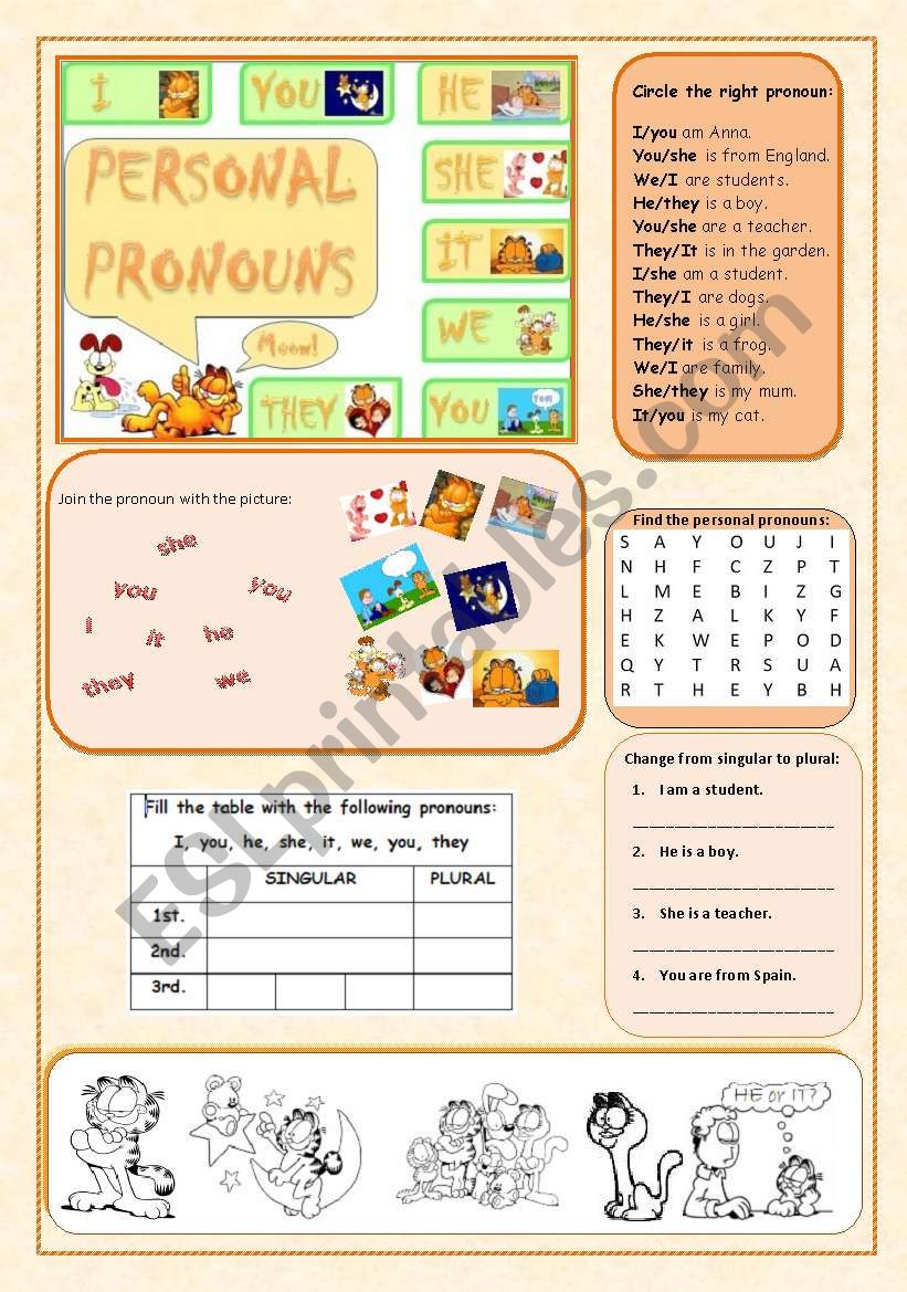 personal pronouns worksheet worksheet