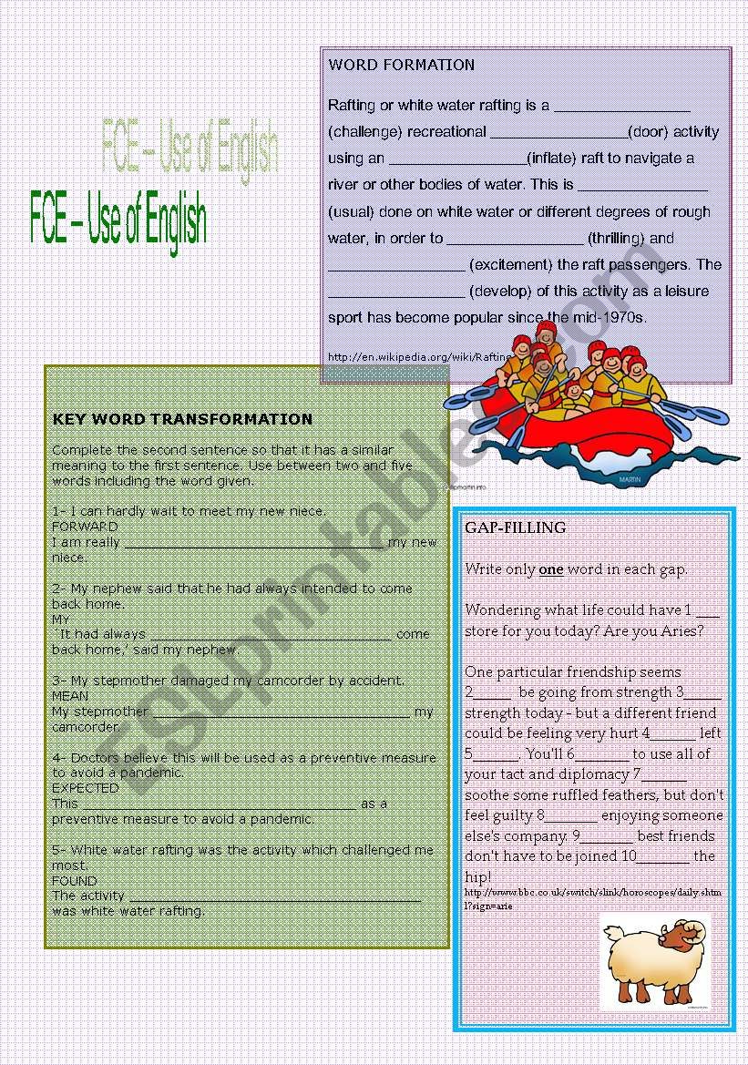 FCE   -    Use of English worksheet