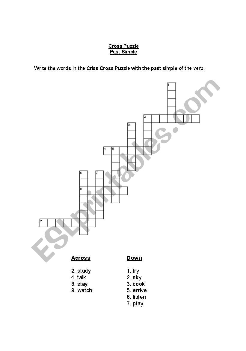 Cross Puzzle worksheet