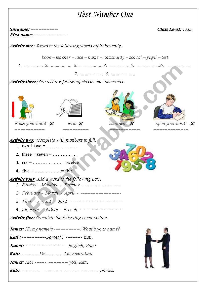 Test worksheet