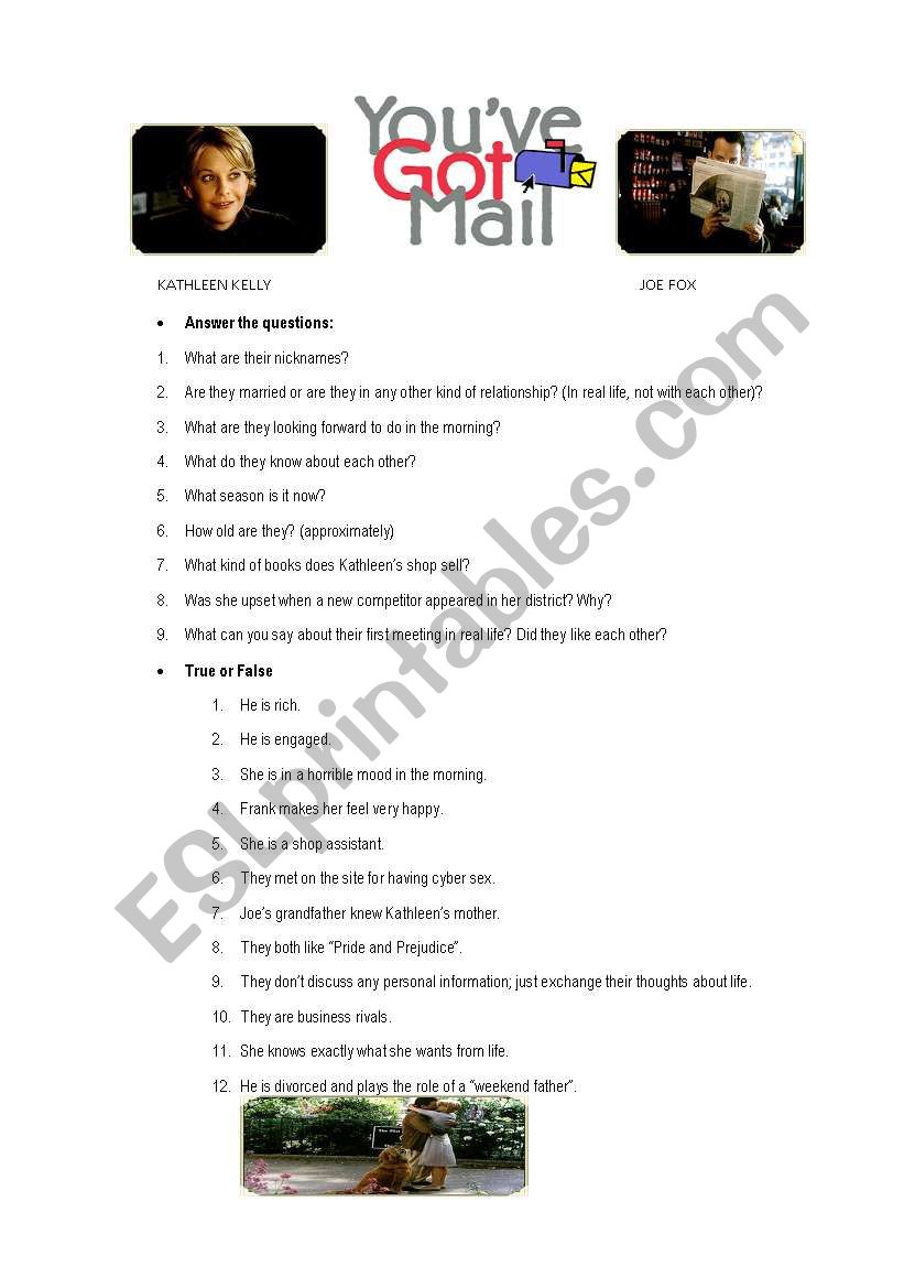 youÂ´ve got mail worksheet