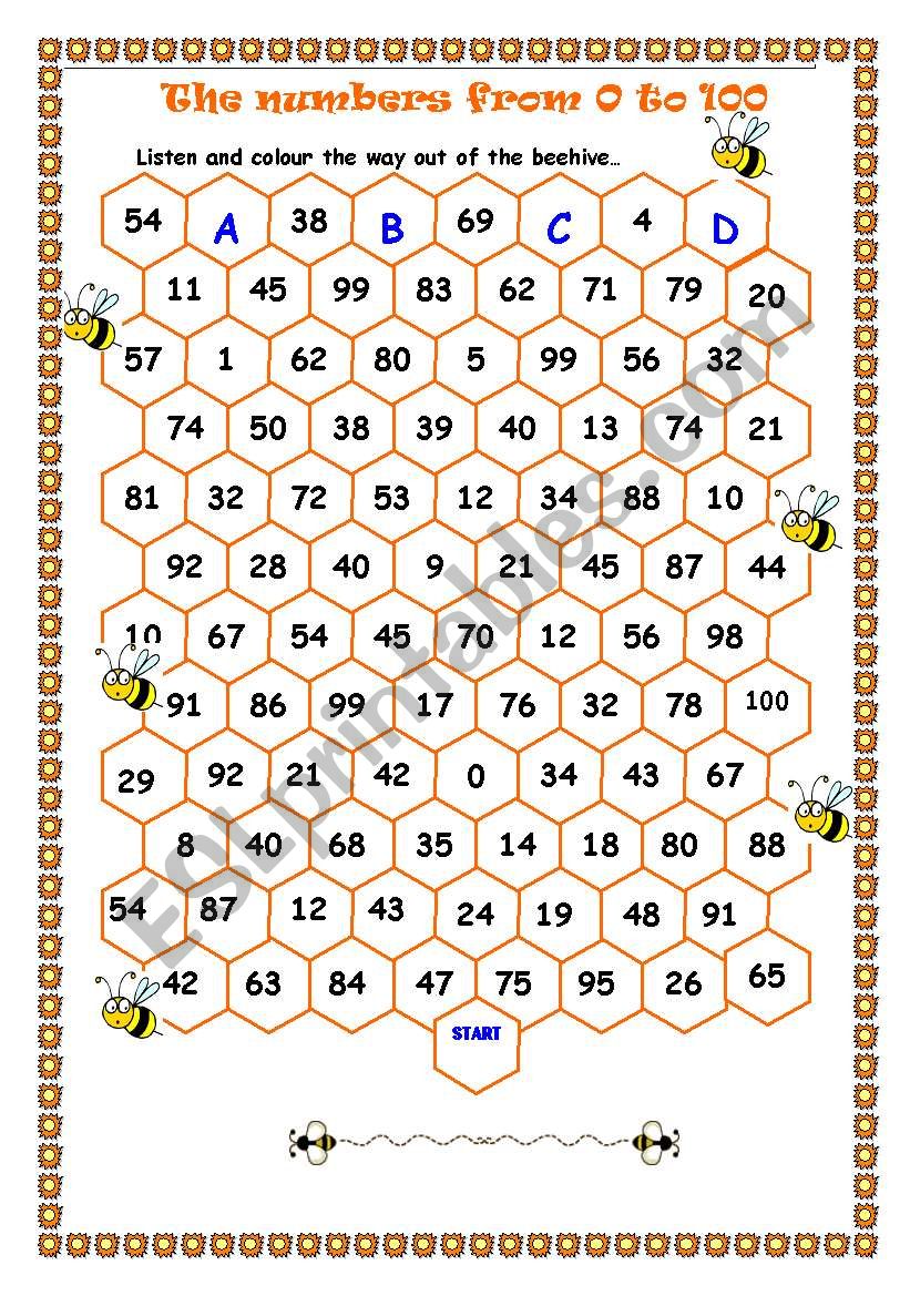 way-out-of-the-beehive-numbers-from-0-to-100-esl-worksheet-by-katyco