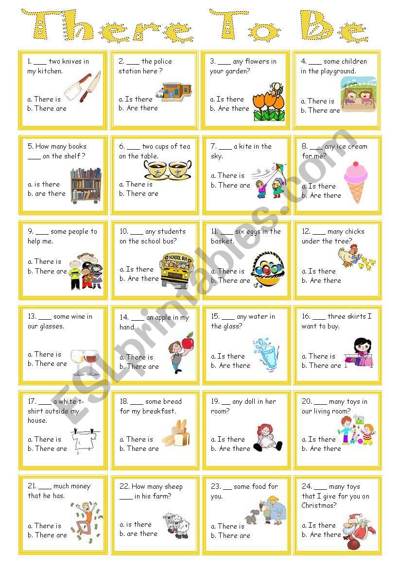 There to be ( present tense) worksheet