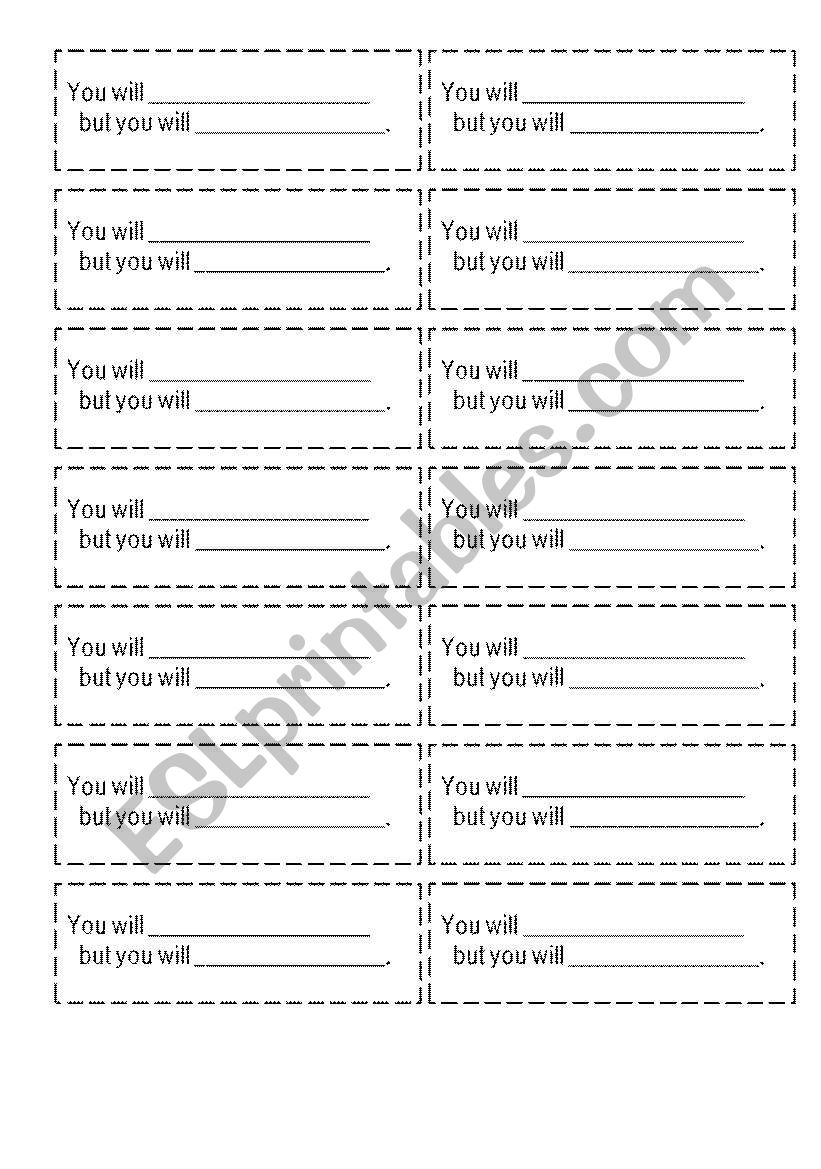 Fortune Telling Slips worksheet