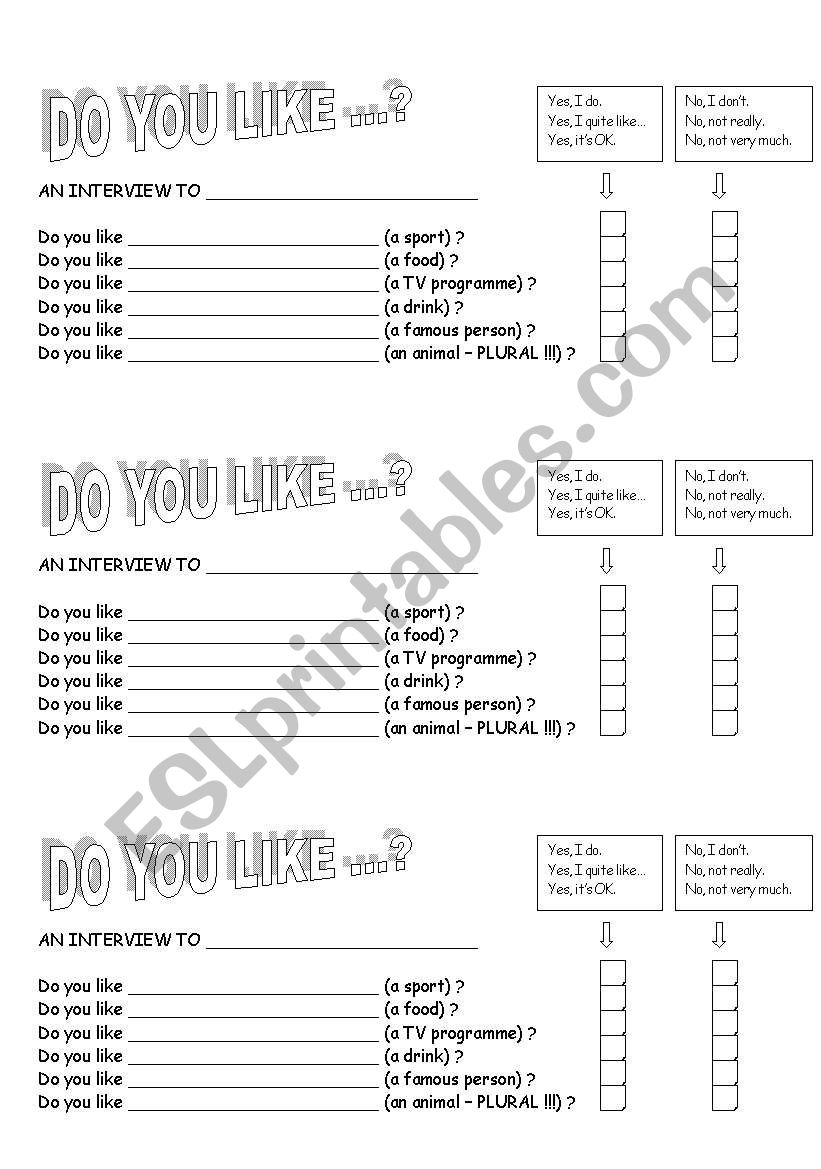 Present simple - interviews worksheet