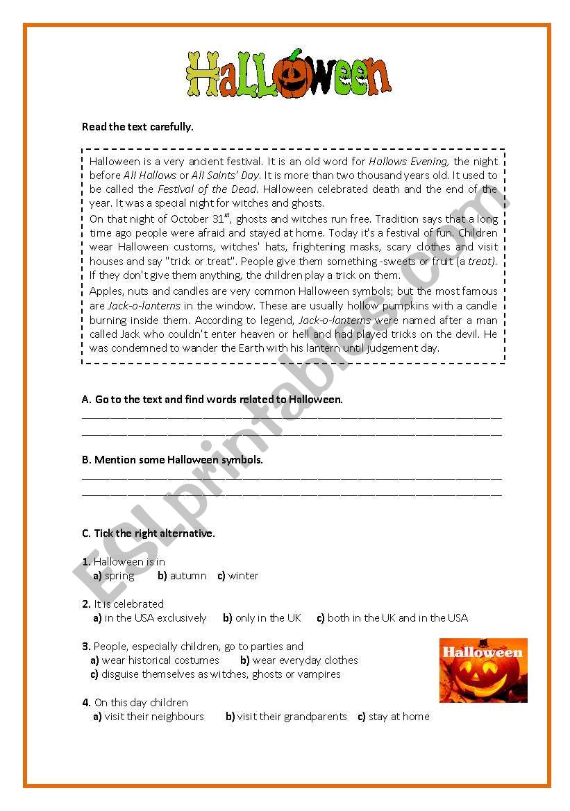 Halloween  worksheet