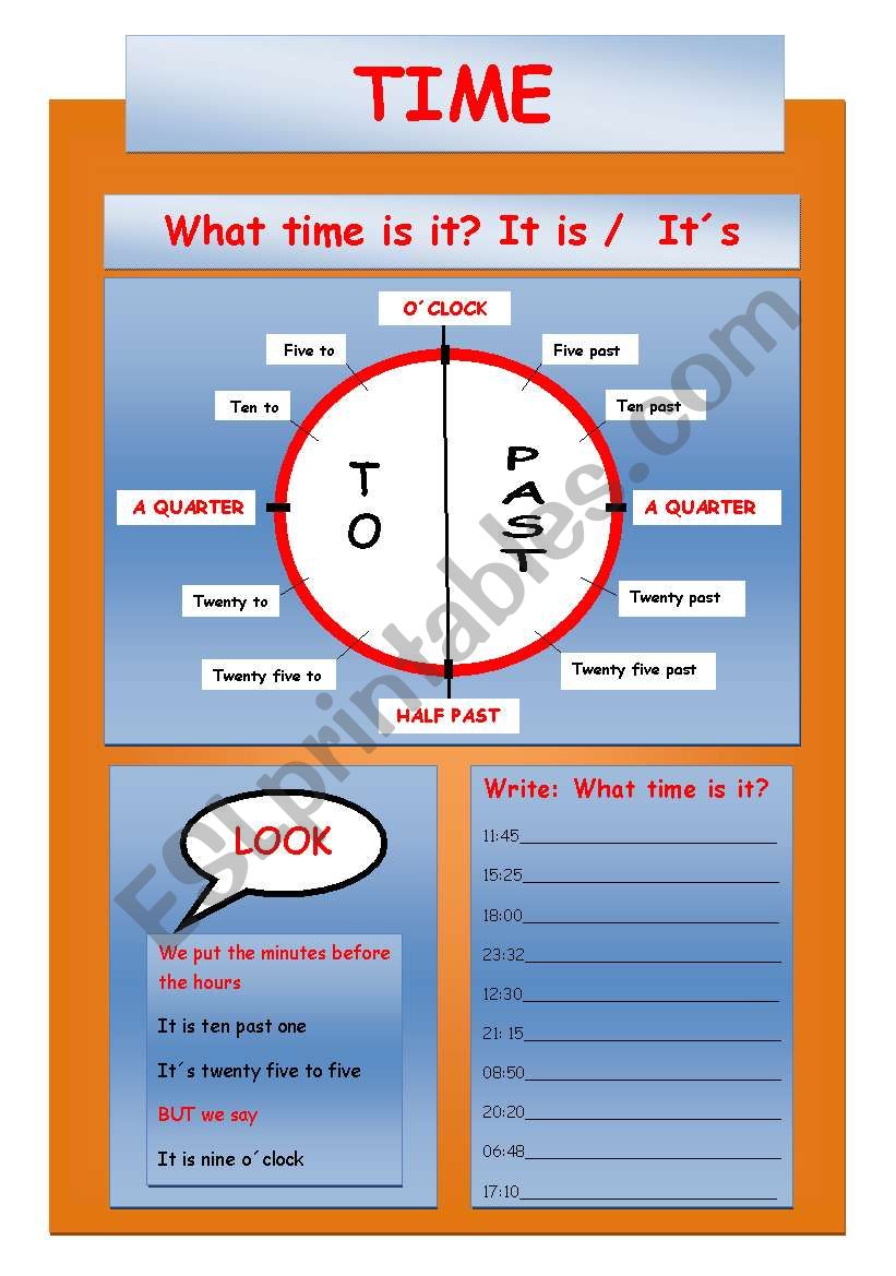 What time is it? worksheet