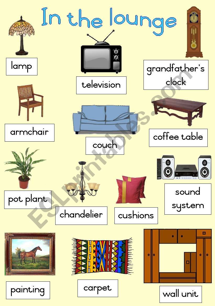 In the lounge - Poster worksheet