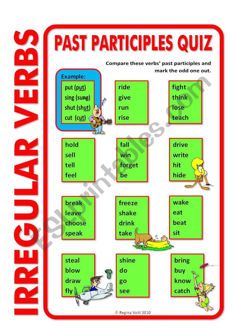 Irregular verbs multiple choice