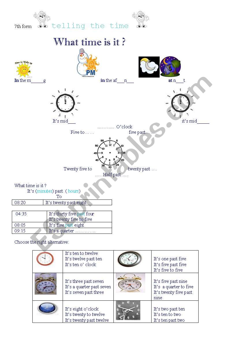 telling the time / + daily routines