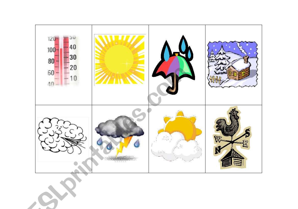 Weather flashcards worksheet