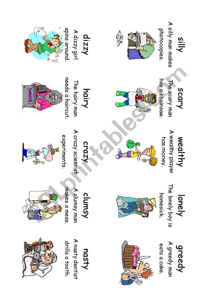 Read! Spell! Do! playing cards (30 cards) Adverbs and Adjectives 7