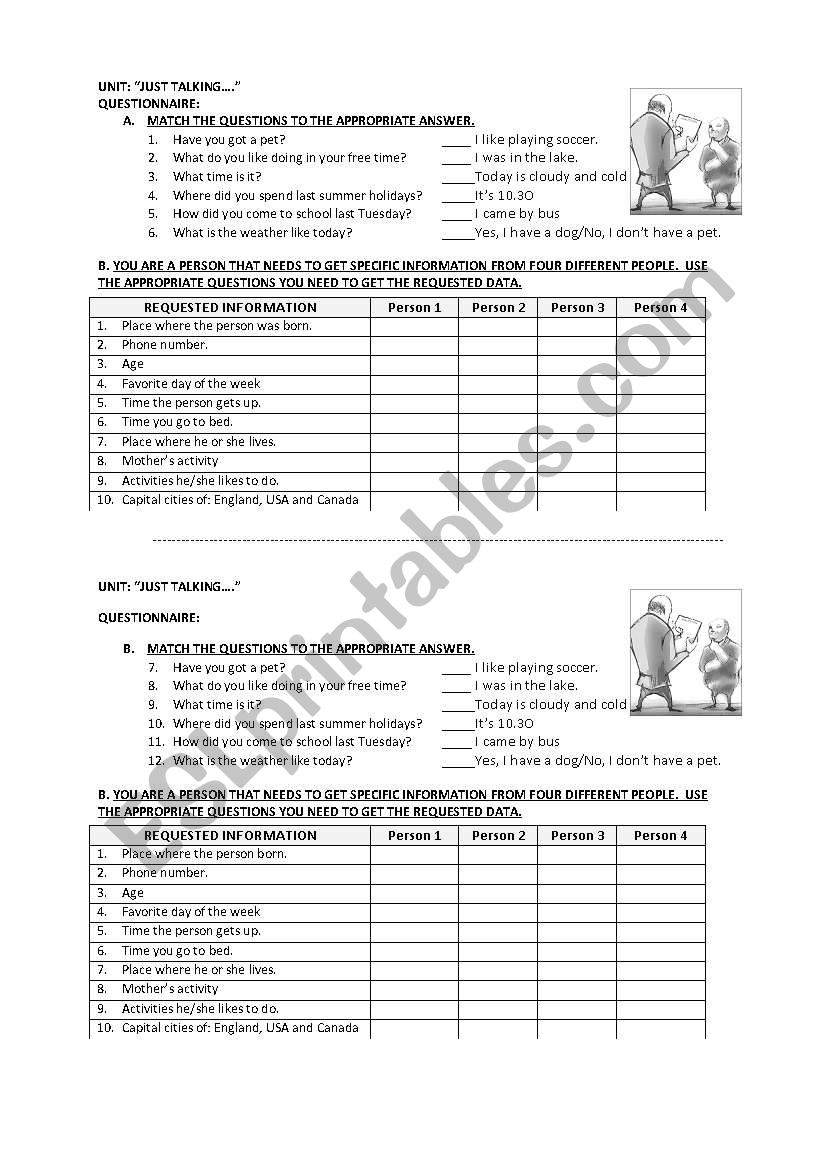 QUESTIONNAIRE worksheet