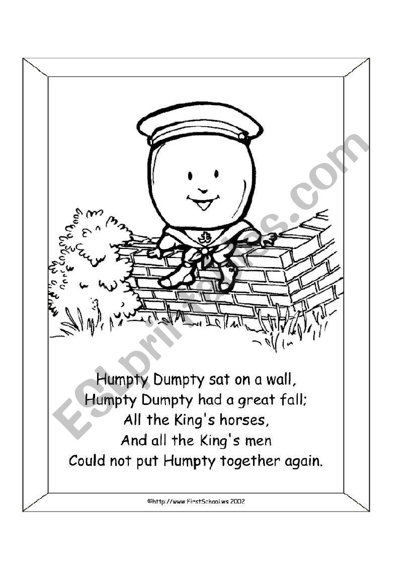 Humpty Dumpty worksheet