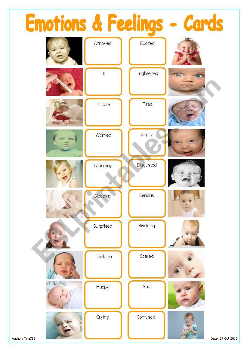Emotions & Feelings - Cards worksheet