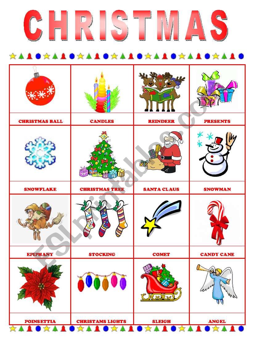 Christmas vocabulary 2 worksheet