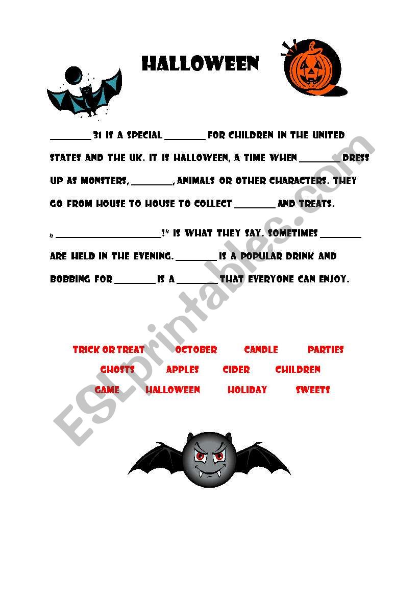 Halloween worksheet