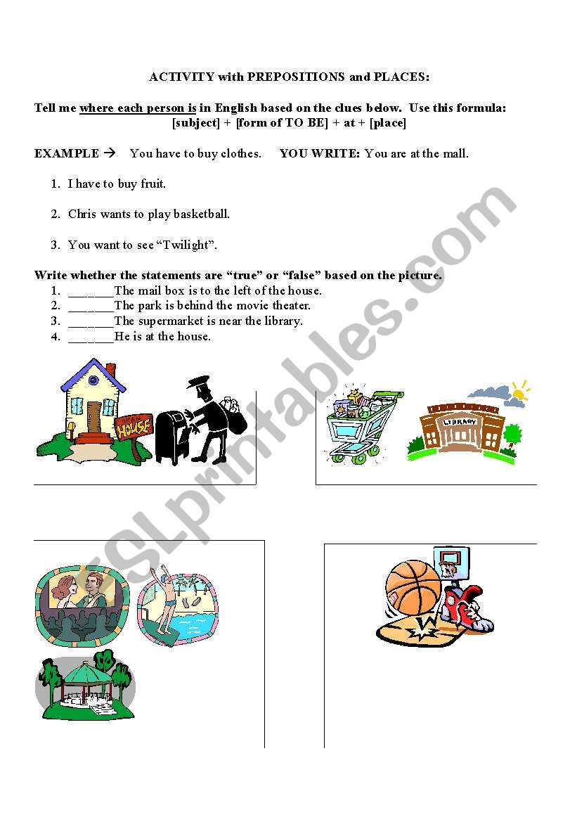 Location and Preposition Practice
