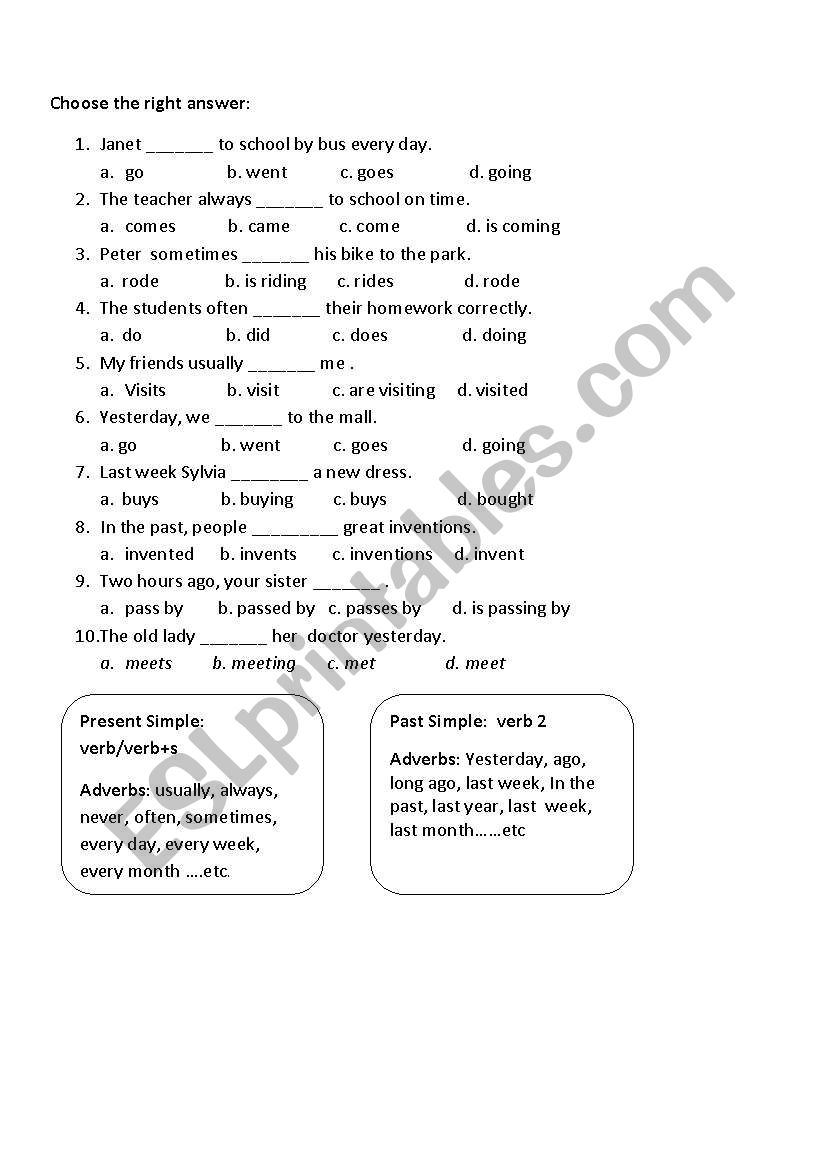 present simple and simple past
