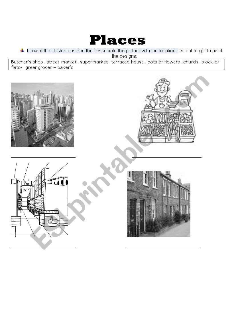 Places worksheet