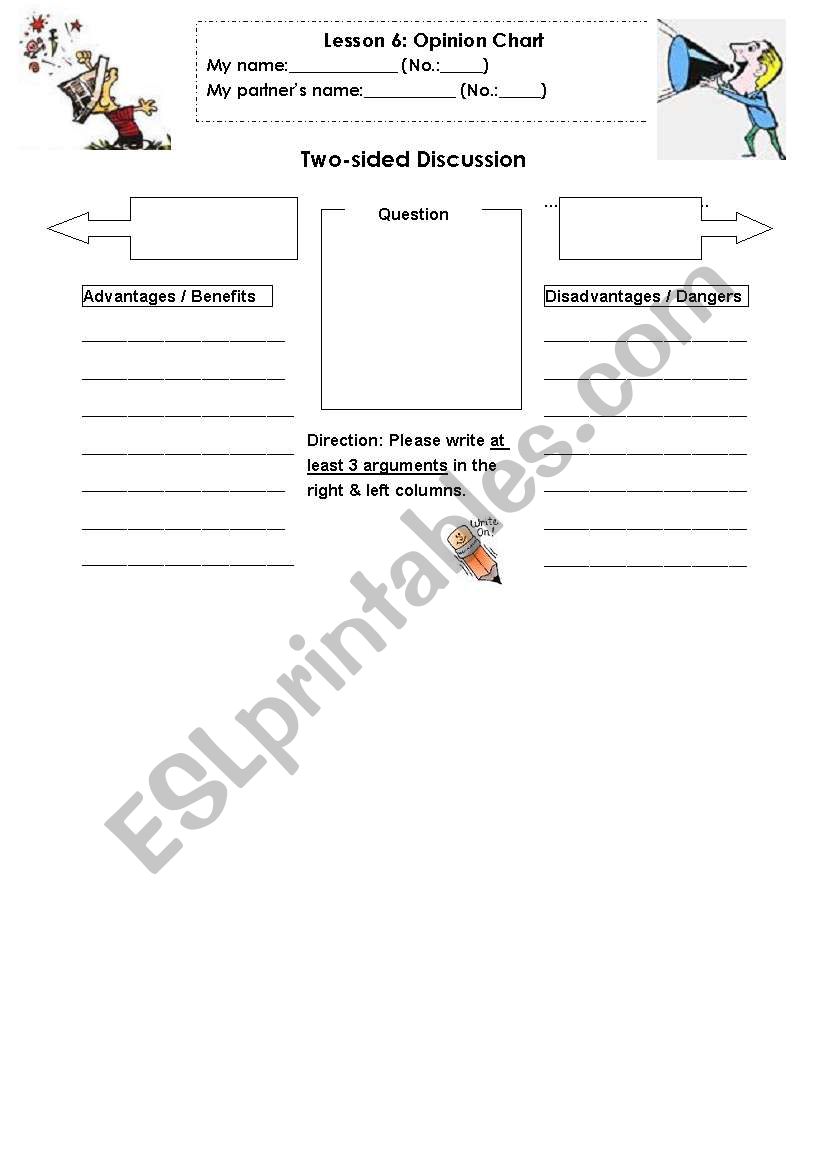 Two-sided Opinions worksheet