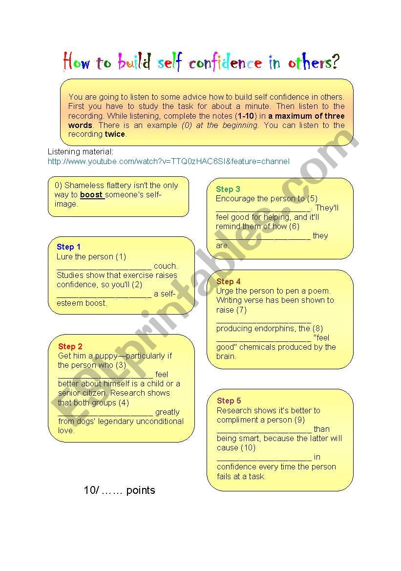 Listening (4) How to build self confidence in others?