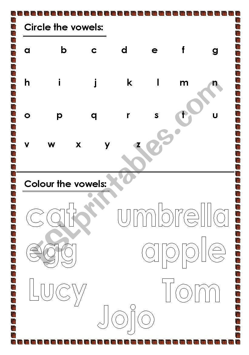 Vowels (1) worksheet
