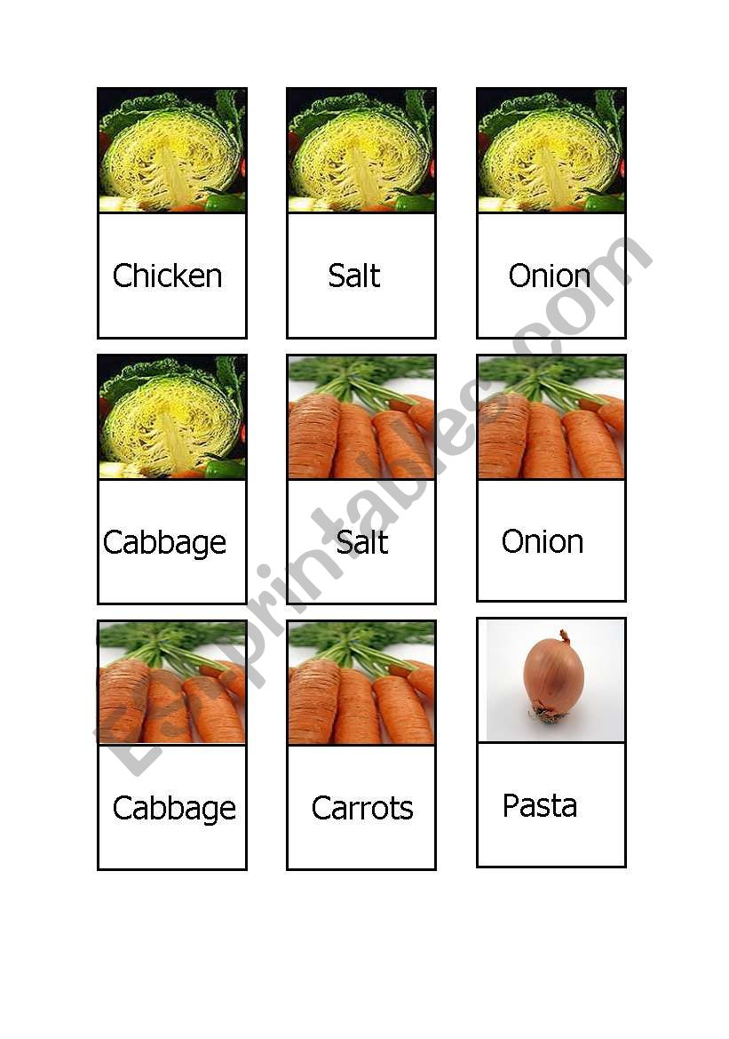 Stone soup domino worksheet