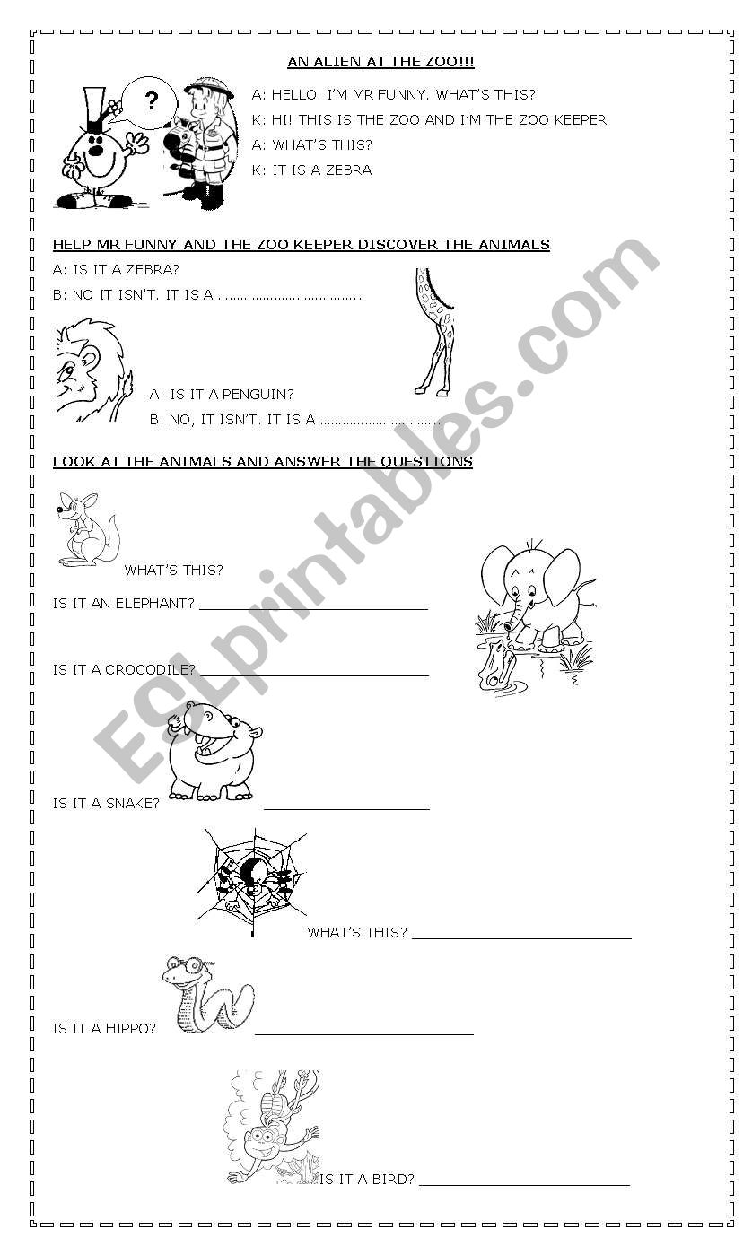 Animals questions worksheet
